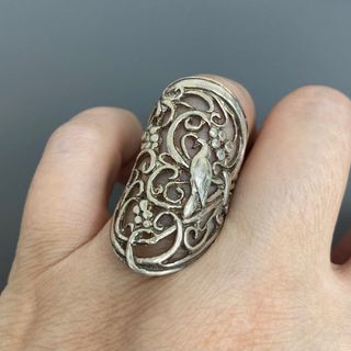 海外搜回 鳥語花香鏤空純銀925長介   64213657834370110