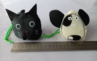 有掛扣貓咪小狗可摺輕身環保袋 foldable and light eco shopping bag ~ cat n dog-64207892230401110