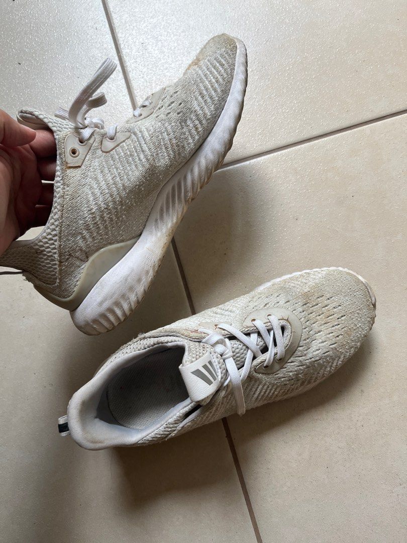 ADIDAS Alpha Bounce Cream White Running Shoes Women s Fashion Footwear Sneakers on Carousell