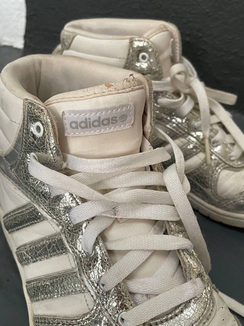 Adidas high cut shoe white sneakers UK 6 kasut