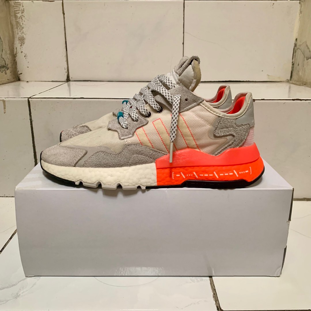 Adidas Nite Jogger Morse Code, Fesyen Pria, Sepatu Sneakers di