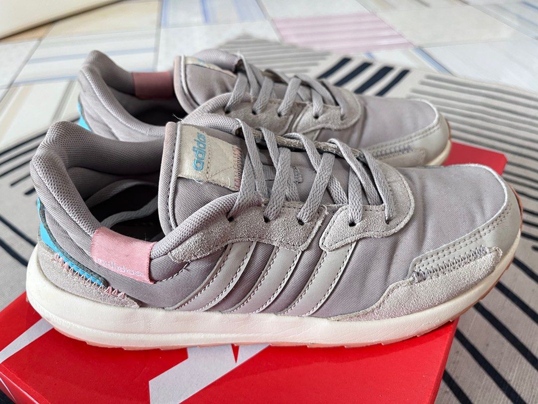 Adidas womens retrorun grey Size 37/38, Fesyen Wanita, Sepatu di