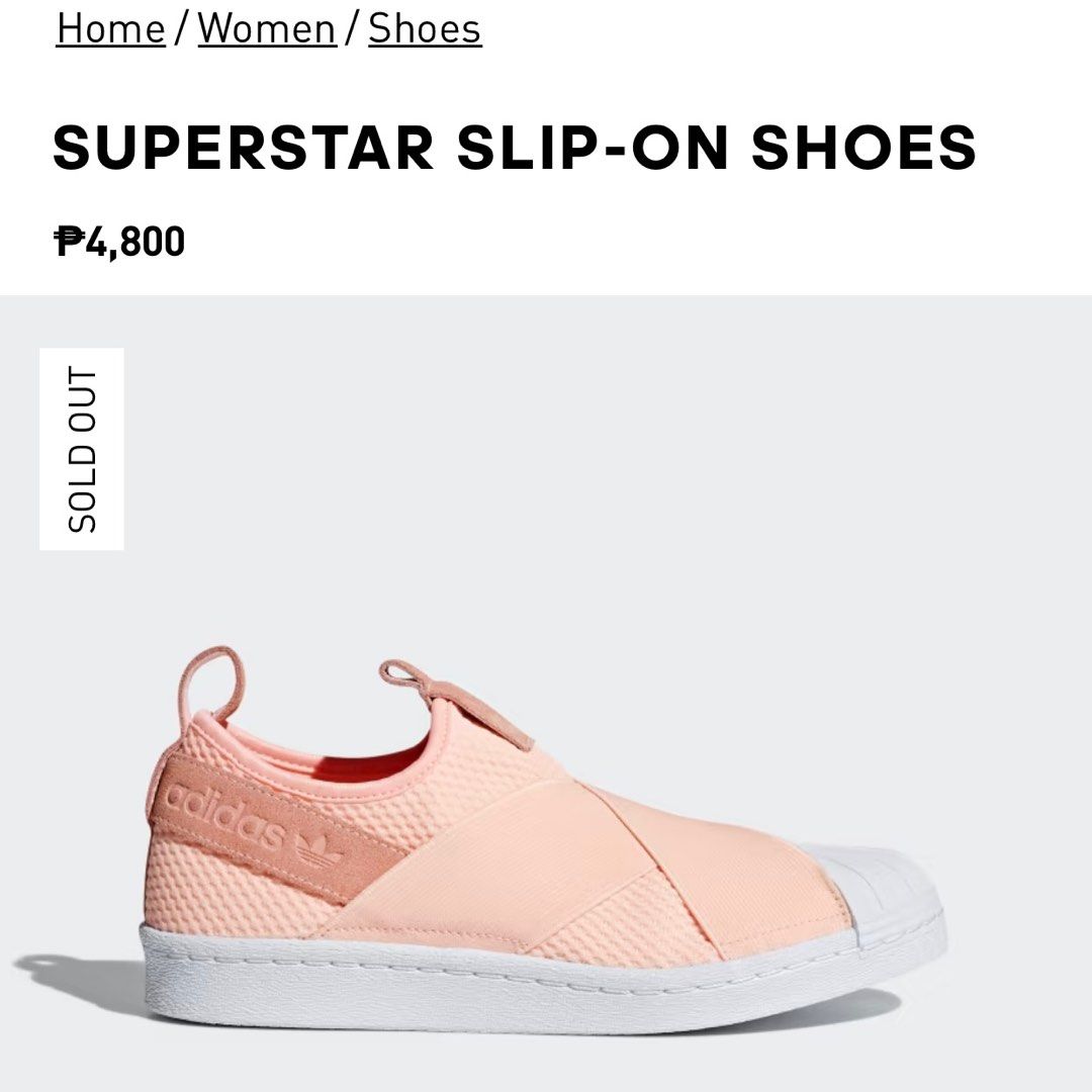 Adidas slip on peach hotsell