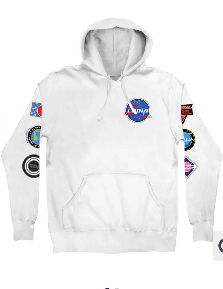 Authentic Logic Space Patch NASA Inspired Logo Hoodie Oversized Sweatshirt Pullover Jacket