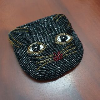 beaded black cat coin purse wallet japan