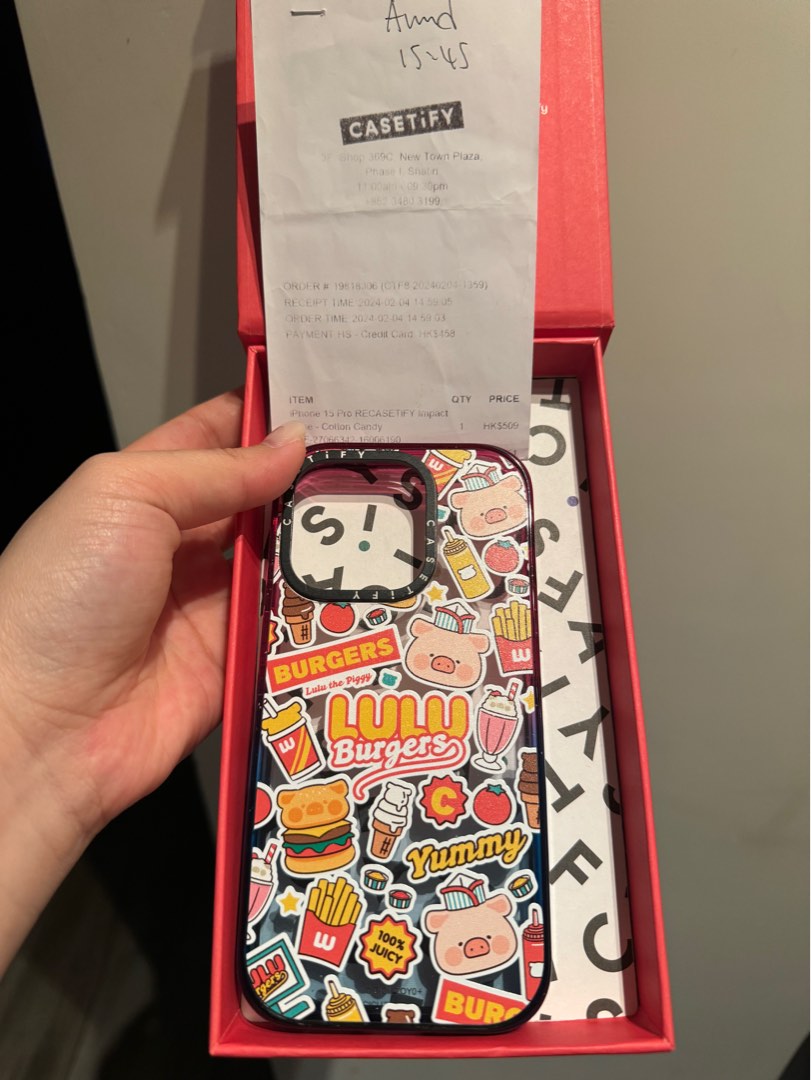 Casetify x Lulu pig 15 pro Iphone case, 手提電話, 電話及其他