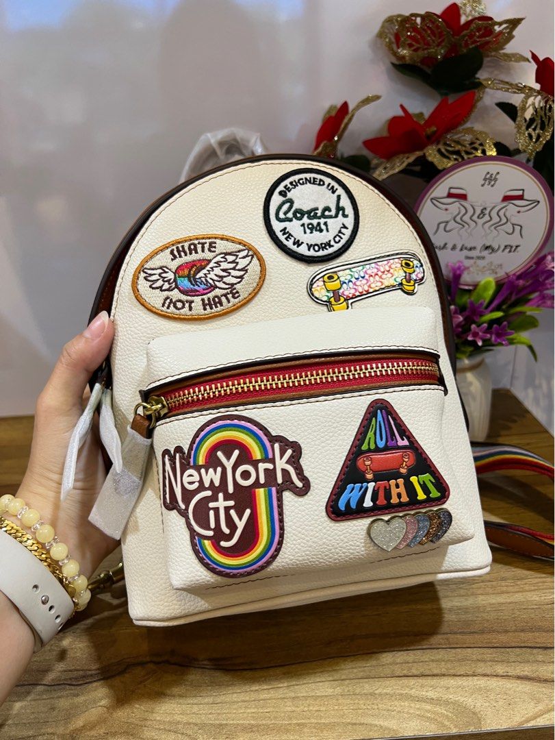 coach charter backpack 18 with patches Camo Print  Club de Mode Charter Backpack 18 with Patches