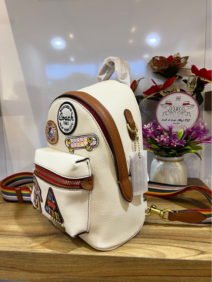 coach charter 18 backpack In Colorblock In Brass/amazon Green Multi This Charter Backpack 18 is part of the Coach Pride Collection WHAT FITS???? COACH Charter Backpack