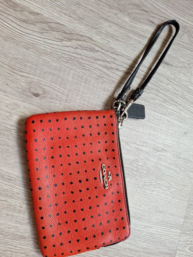 Coach polka dot pouch Women s Fashion Bags Wallets Purses Pouches on Carousell