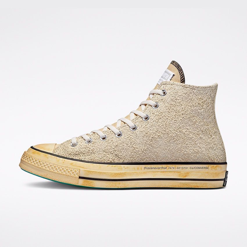 Converse x thisisneverthat Chuck 70 High Top (Category: Sneakers) located in Quezon City. Submitted by ysailafrades (Listing ID 1309182775, Image 2). Description: Converse x thisisneverthat Chuck 70 High Top Lemon Icing/Pastel Yellow/Black Size 6 women’s - perfect fit for 6-7 women’s Good as new Limited-edition high-top sneaker designed by thisisneverthat. Hairy suede upper and suede tongue creates a vintage, well-worn look. Custom woven label, l