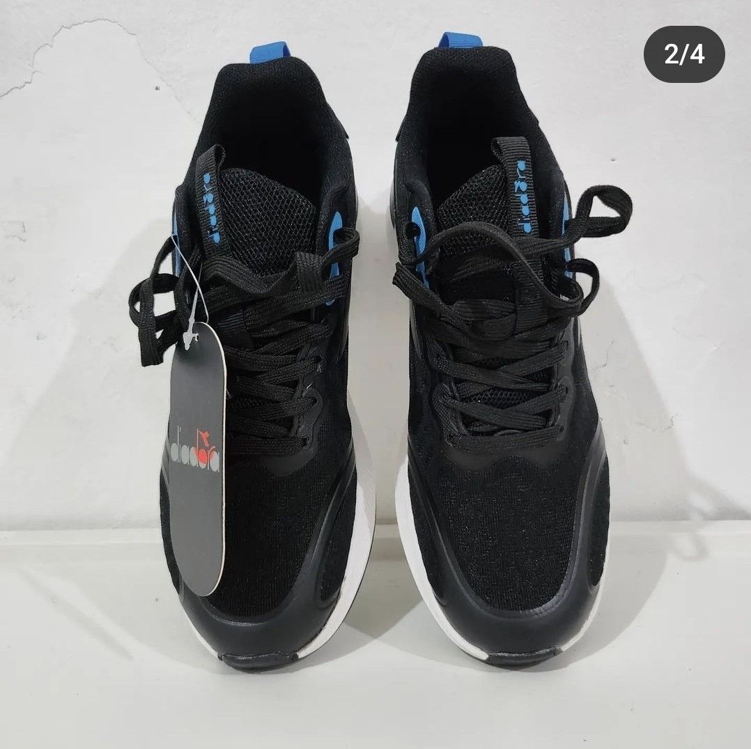 Diadora Erberto Black size 41 43 sneakers sepatu running hitam