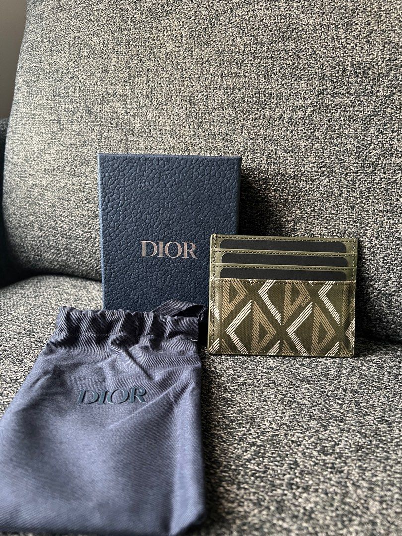 Dior Mens Cardholder CD Diamond Canvas, Luxury, Bags Wallets