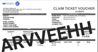 FOR SALE SRP: 2 VIP SEATED (ROW D) RUN 2 U RUNNING MAN LIVE IN MANILA JULY 6, 2024