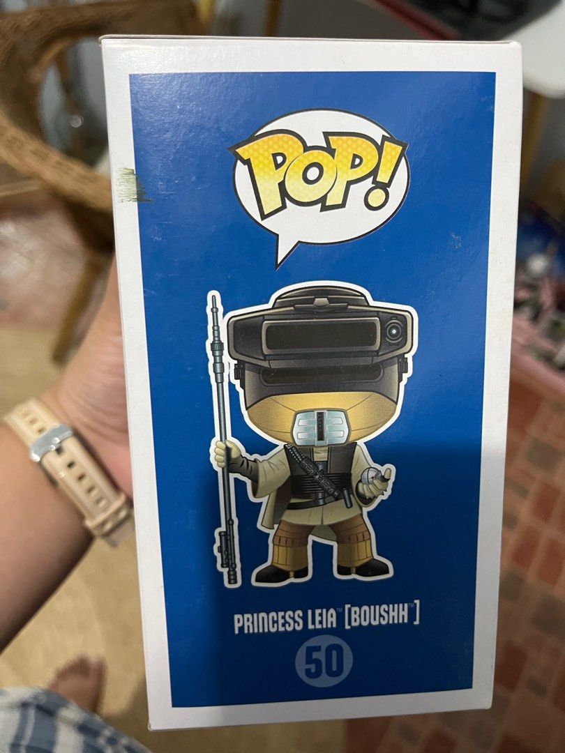 Funko Pop Princess Leia (Boushh) (Category: Designer & Blind Box Toys) located in Valenzuela. Submitted by renkaramel (Listing ID 1309161009, Image 3). Description: Funko Pop Princess Leia (boushh) MISB 9/10 box condition due to dirt and paint (please see pictures for reference) Price is still negotiable Location: Valenzuela City .