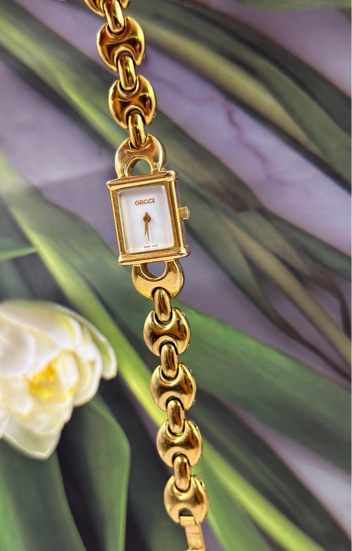 GUCCI 1800L Gold Plated Original Interchangeable Bracelet Original Watch Women Size