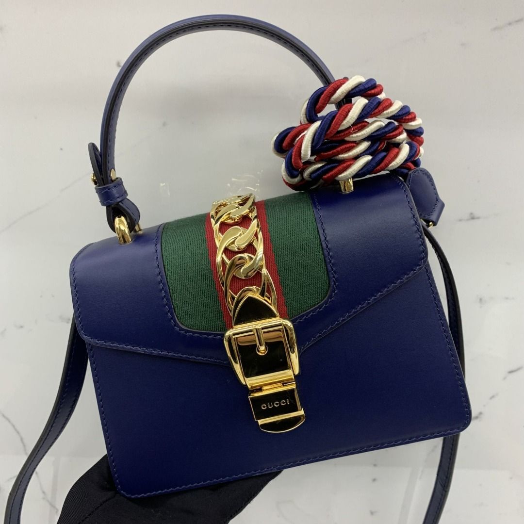 GUCCI 470270 NAVY SYLVIE MINI 2WAY 247027193