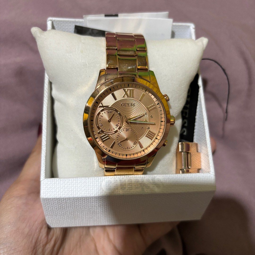 Guess W1070L3 Ladies Rose Gold Dial Rose Gold Stainless Steel Strap Fesyen Wanita Jam Tangan di Carousell