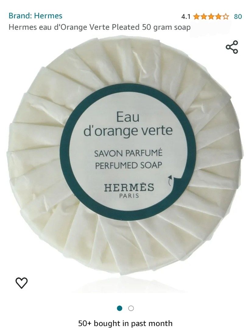 Hermes Eau d'orange verte pleated perfumed soap 50g (Category: Bath) located in Bayombong. Submitted by nica7 (Listing ID 1309161038, Image 1). Description: The fragrance created by Françoise Caron in 1979 and inspired by the smell of undergrowth moist with morning dew, this fragrance has asserted itself as an emblem of Hermès, and stands out for its distinctive freshness. Conceived as an explosion of citrus notes with orange playing the central 
