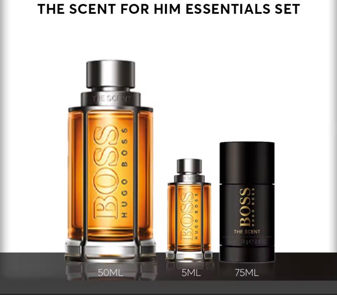 HUGO BOSS Fragrances BOSS The Scent for Him Essentials Set for Men Boss The Scent EDT 50ml Boss The Scent Deostick 75ml BOSS The Scent Eau de