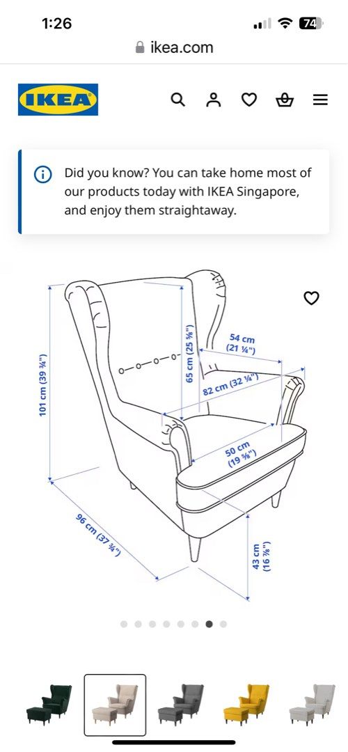 IKEA STRANDMON Armchair Furniture Home Living Furniture Other Home Furniture on Carousell