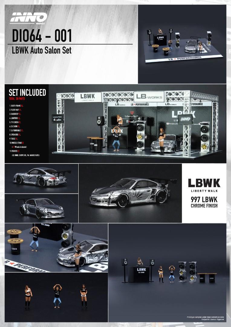 INNO64 LBWK Auto Salon Diorama w/ Porsche 997 set, Hobbies