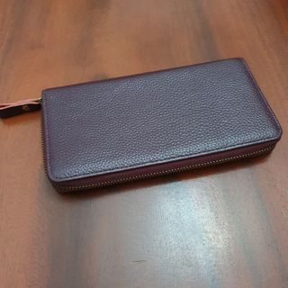 Japan leather long wallet plum color