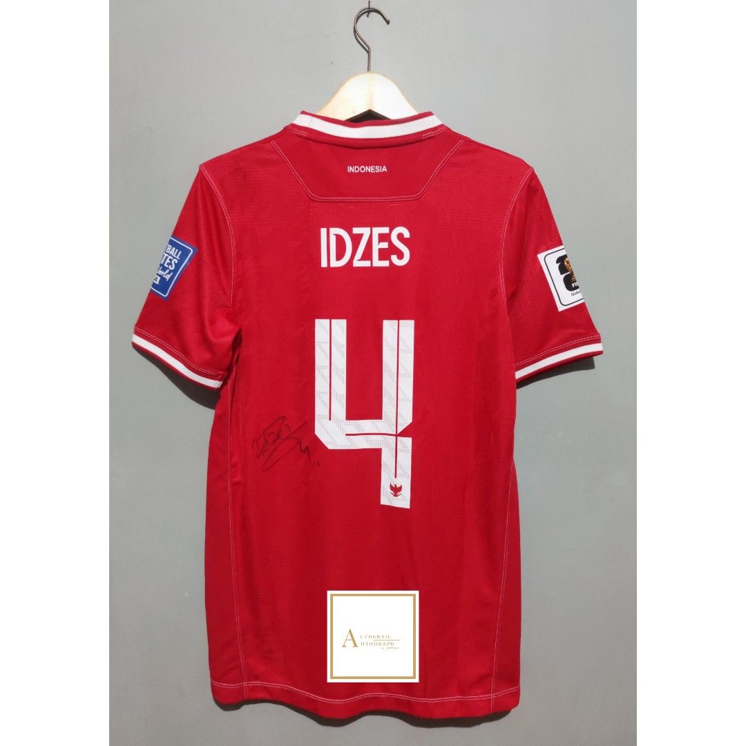 Jersey original timnas indonesia home 2024 signed Jay Idzes, Olah Raga