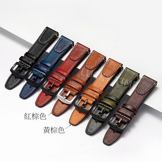 L15 配銀扣 20/22mm 雙面頭層牛皮錶帶 復古風開關快速拆錶帶 手錶錶帶 錶帶 真皮錶帶  真皮手錶帶64240918032769110