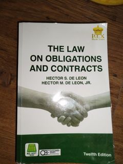 Law on Obligations and Contracts by De Leon (Twelfth Edition)