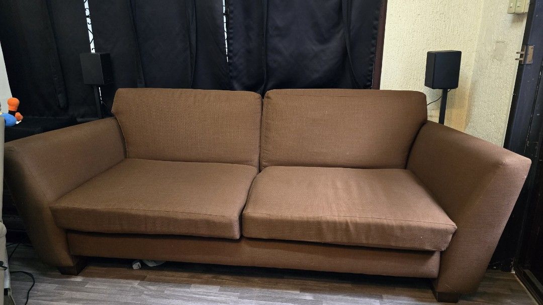 Long 3 seater 4 seater Sofa (Category: Sofas) located in Quezon City. Submitted by jasonuyking (Listing ID 1309032490, Image 1). Description: Long 4 seater fabric sofa. Bought in Bgc around 2021. Excellent conditon. Seats and backrests are detachable. Covers are detachable and washable. Very comfortable. Perfect for watching tv or entertaining guests. Cubao area. Measurements listed below. Length (armrest to armrest) - 91" Seat height - 18" Backr