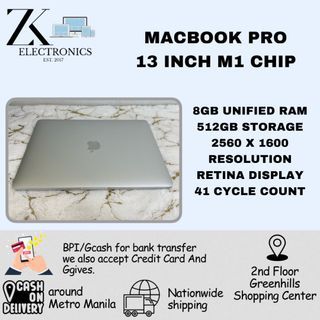 Macbook pro 13 inch m1 chip 2020 model 8gb ram 512gb ssd
