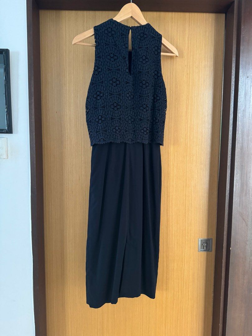massimo dutti navy blue dress Flowing midi dress  Blue  Dress