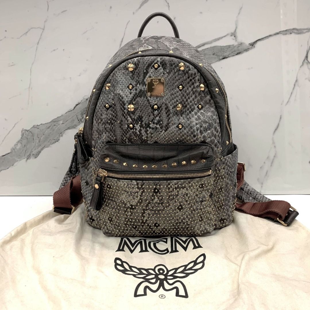 MCM EMBOSSED PYTHON BACKPACK 247026193 Women s Fashion Bags Wallets Backpacks on Carousell