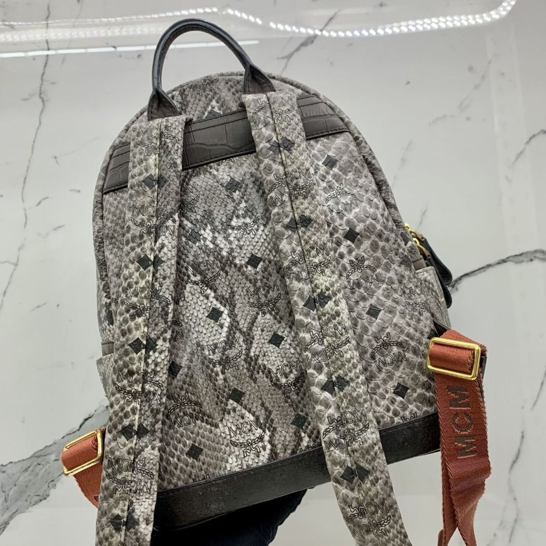 MCM EMBOSSED PYTHON BACKPACK 247026193 Women s Fashion Bags Wallets Backpacks on Carousell