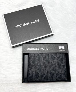 Michael Kors MK Men’s Monogram Black  Slim Billfold Wallet