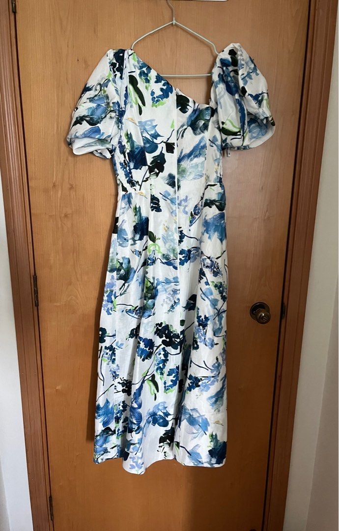arista tulip sleeve midi dress Aje Arista Tulip Sleeve Midi Dress Ivory Size 8