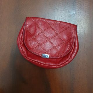 Red leather pouch vintage