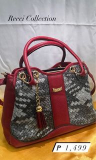 Reeci Collection Classic Woven Red Handbag