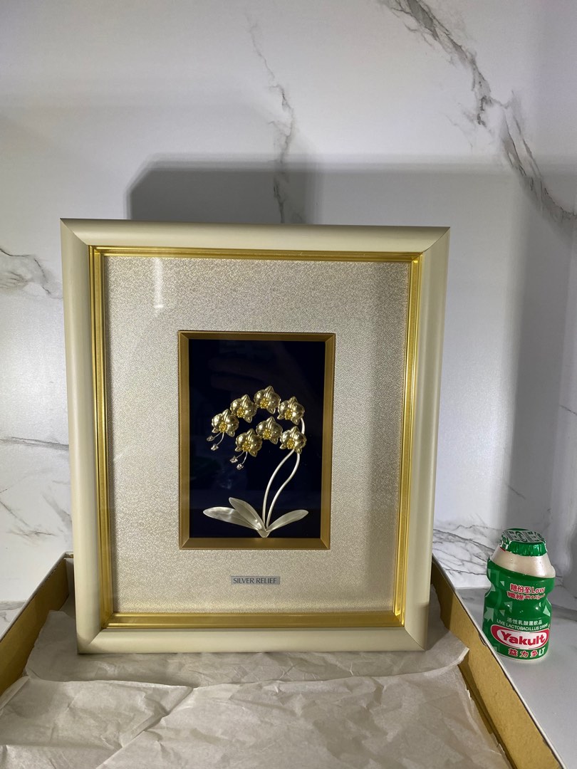 純銀製 貴金属画 大淵武則 号 光則作 『胡蝶蘭2本立』 3号 SILVER