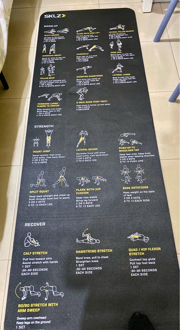 SKLZ Trainer Mat Self Guided Exercise Mat Sports Equipment Exercise Fitness Exercise Mats on Carousell