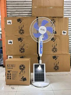 Solr stand fan with solar panel