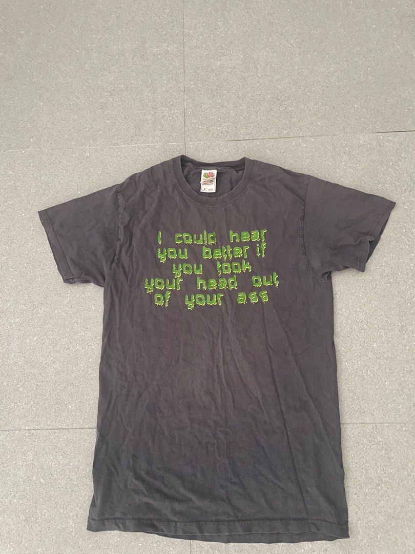 Statement tee (Category: Tshirts & Polo Shirts) located in Singapore. Submitted by hootu (Listing ID 1309058101, Image 1). Description: head out of ass! runs small.