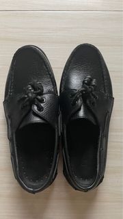 TOPSIDER LEATHER BLACK SHOES