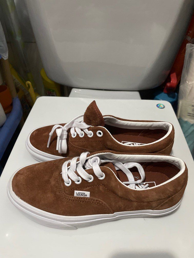 Vans classic era brown shoes slip on Carousell