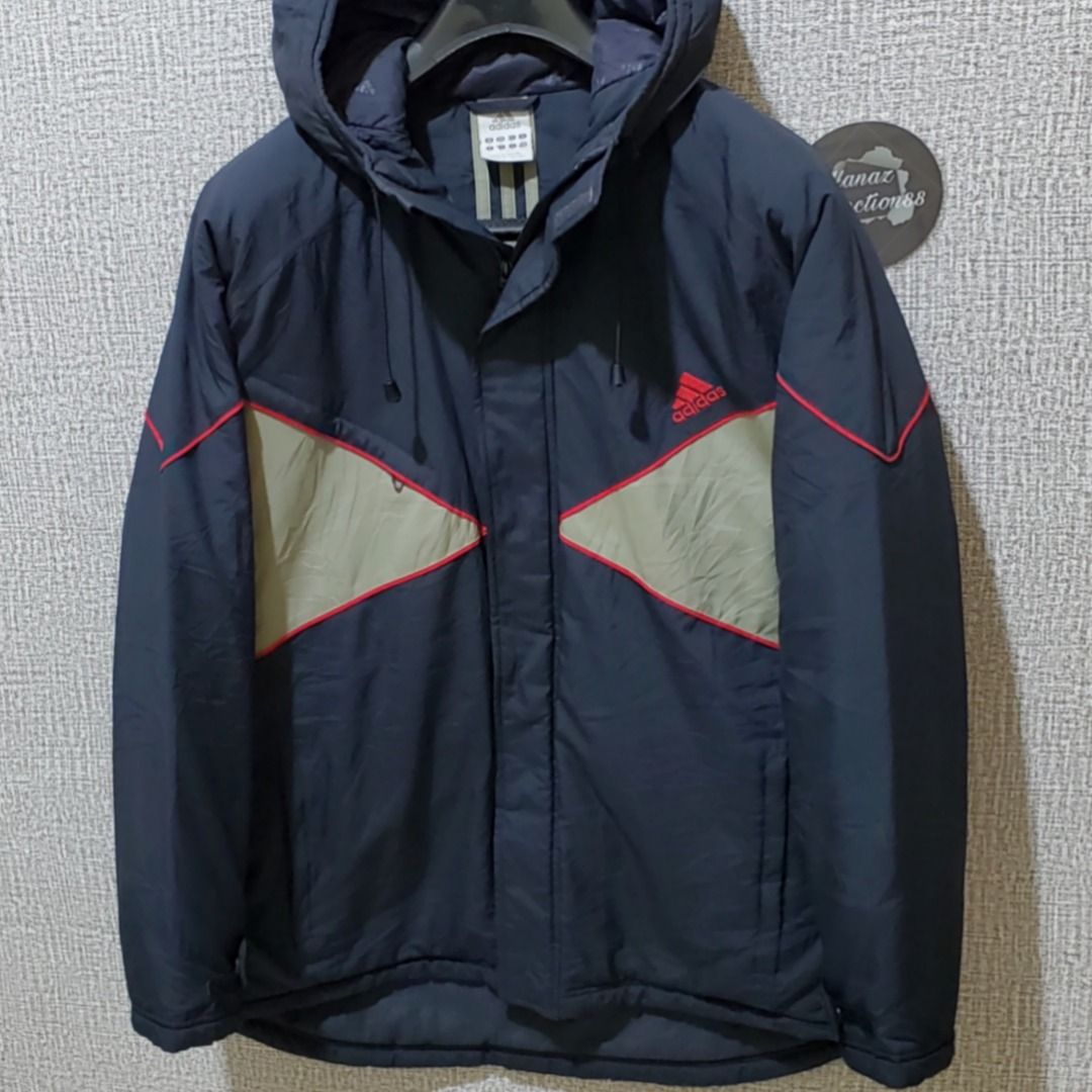 Vintage Adidas Equipment Multicolor Hooded Fesyen Pria Pakaian Baju Luaran di Carousell