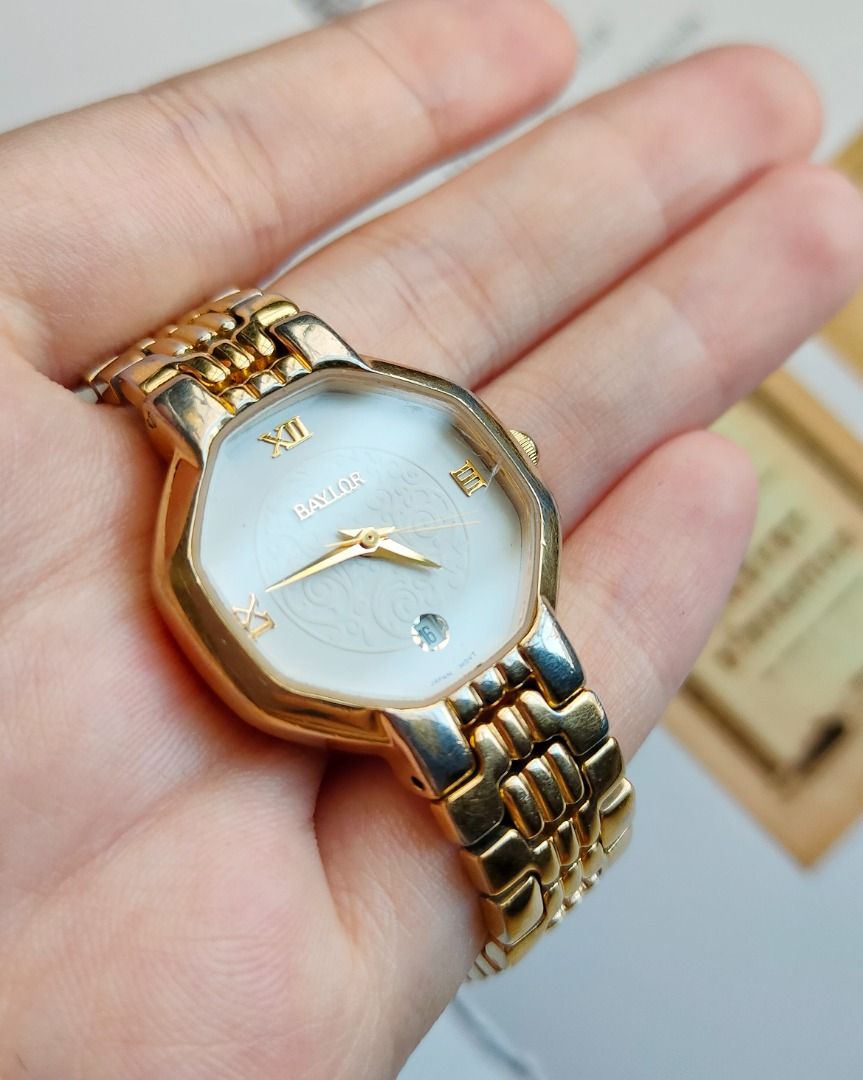 Vintage BAYLOR Octagonal Face Gold Tone Watch Women s Fashion Watches Accessories Watches on Carousell