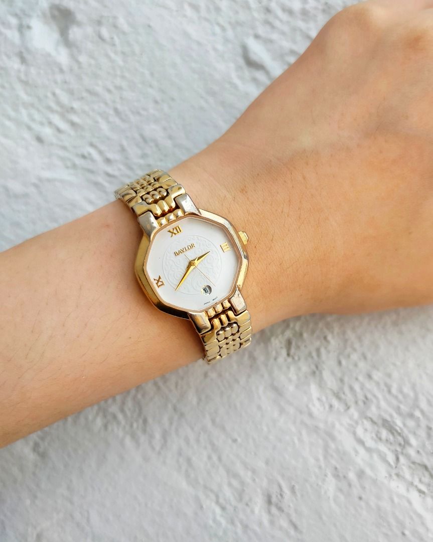 Vintage BAYLOR Octagonal Face Gold Tone Watch