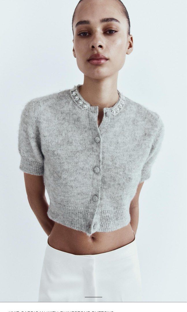 Rhinestone Zara Knitwear Cardigan Zara Knit Cardigan With