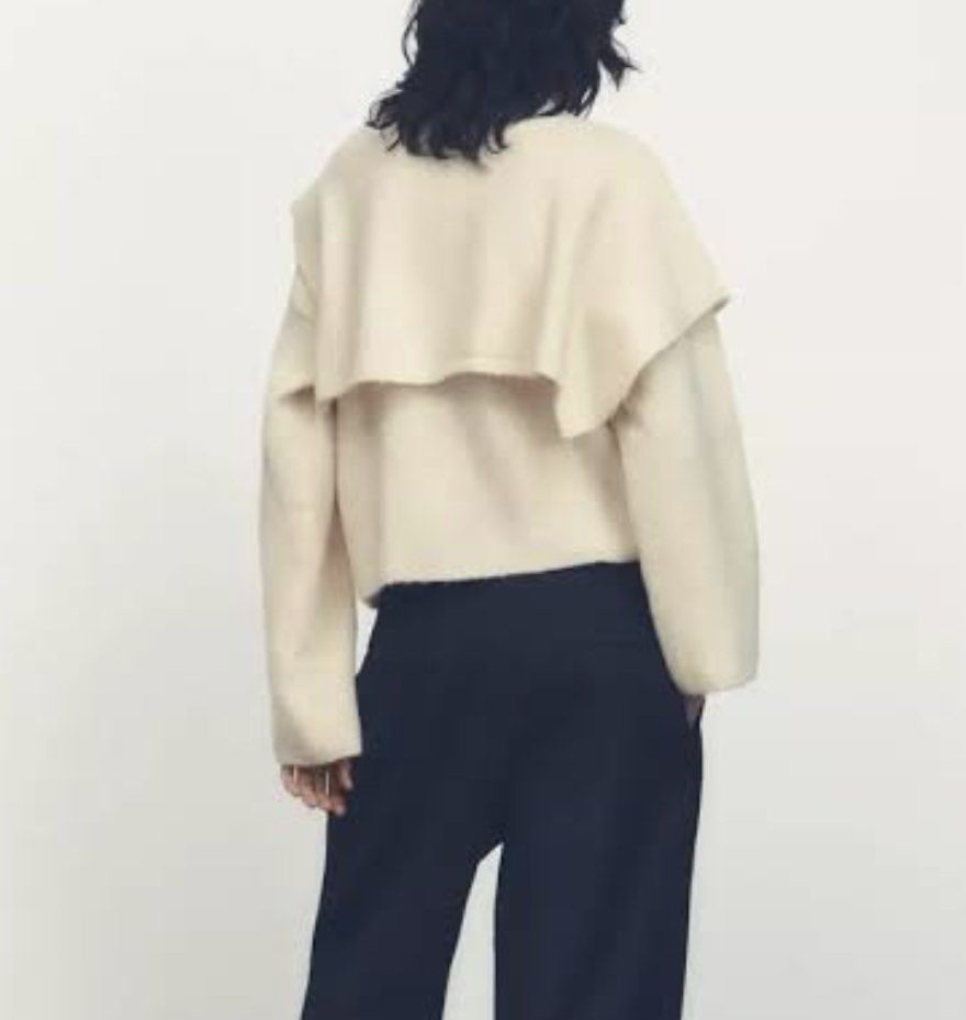 ZARA pale yellow cape sweater brand new Women s Fashion Tops Others Tops on Carousell