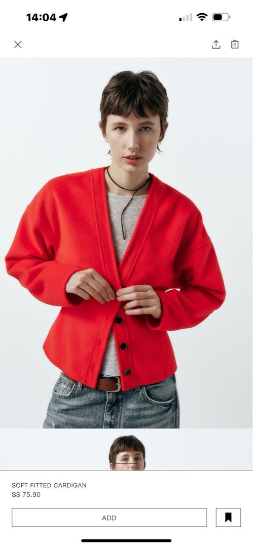 Red fitted cardigan shop